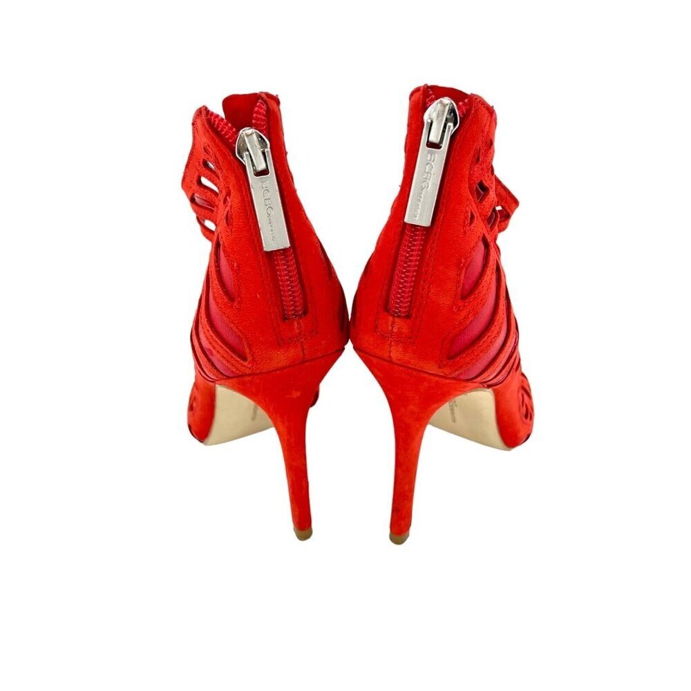 BCBGeneration Drita Red Suede Leather Back Zipper Stiletto Heels SZ 7 - Picture 8 of 9